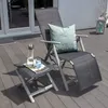 A lounge chair and side table on a wooden deck. Náhľad obrázku produktu