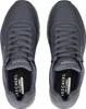 A top-down view of a pair of gray Skechers sneakers. Voir les images du produit