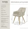 Chaise MARILYN en velours matelassé - crème/or, Lot de 4 Voir les images du produit 6