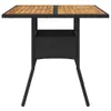 vidaXL Gartentisch mit Holzplatte Schwarz 80x80x75 cm Poly Produktbild-Vorschau 4