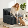HOMCOM Bodensessel 2-in-1 Klappbar Schlafsofa mit Kordoptik Produktbild-Vorschau 7