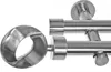Edelstahl Look Gardinenstange Ø 20mm Wandträger 2-läufig Produktbild-Vorschau 1