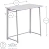 A white folding table with dimensions indicated by measurement lines and circles. Produktbild-Vorschau