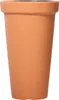 A tall, cylindrical terracotta planter pot. Voir les images du produit