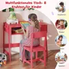 COSTWAY Schreibtisch Kinder mit Stuhl, Kinderschreibtisch Produktbild-Vorschau 5