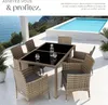 Salon de jardin 6 places avec housse de protection - marron Voir les images du produit 4