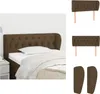 vidaXL Kopfteil mit Ohren Dunkelbraun 103x23x78/88 cm Stoff Produktbild-Vorschau 1