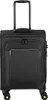 A black carry-on suitcase with a retractable handle and wheels. Produktbild-Vorschau