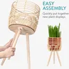 Navaris 2x Blumentopf mit Ständer im Rattan Look - Boho Produktbild-Vorschau 6