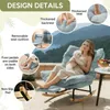 (Bleu clair) Fauteuil à bascule en velours côtelé avec Voir les images du produit 3