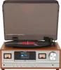 A retro-style music system with a turntable, CD player, and display screen. Produktbild-Vorschau
