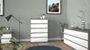 Nada Commode haute avec 5 tiroirs,Reproduction béton,blanc Voir les images du produit 10