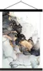 MuchoWow® Textilposter Marmor - Schwarz - Weiß - Gold - Produktbild-Vorschau 1