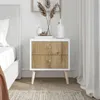 A bedside table with two drawers in a bedroom setting. Produktbild-Vorschau