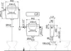Technical drawing showing dimensions and installation details of a toilet cistern. Produktbild-Vorschau