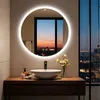 WISFOR LED Badspiegel 80 cm rund, Badezimmerspiegel mit Produktbild-Vorschau 4