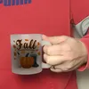 Fall Jahreszeit Herbst Glas Tasse mit Kürbis und Laub Produktbild-Vorschau 6