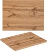 A top-down view and a perspective view of a wooden countertop. Produktbild-Vorschau
