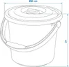 Blauer Eimer mit Deckel, 5 Liter Inhalt, 23 cm Durchmesser, Produktbild-Vorschau 7