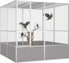 vidaXL Vogelkäfig Grau 213,5x217,5x211,5 cm Verzinkter Produktbild-Vorschau 1