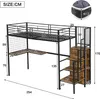 OKWISH Lit Mezzanine 90x200 cm - Lit Junior En Métal Avec Voir les images du produit 4