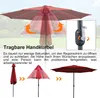 Aopunly Parasol Rond,Manivelle Pliable Fer Parasol de Voir les images du produit 4