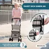 Rolátor s velkou nákupní taškou a sedákem.Nákupní vozík Náhled obrázku produktu 6