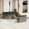 vidaXL 10-tlg. Garten-Sofagarnitur mit Kissen Grau Poly Produktbild-Vorschau 2