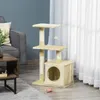 Pawhut Sisalkraboom met kattenspeelgoed, pluche, beige, Productafbeelding-voorbeeld 2