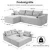 GLP Modulares Ecksofa 256 cm aus Cord, 4-Sitzer mit Produktbild-Vorschau 5