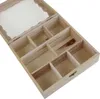 LEX Deko Tee-Box aus Holz mit Klappdeckel 20x20x6,5cm Produktbild-Vorschau 3