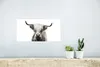 MuchoWow® Poster Scottish Highlander - Schwarz - Weiß 40x20 Produktbild-Vorschau 5