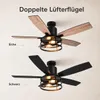 Deckenventilator mit Beleuchtung und Fernbedienung, Φ112cm Produktbild-Vorschau 2