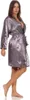Damen Morgenmantel kurzer Kimono in Satin-Optik Spitze; Produktbild-Vorschau 2