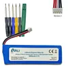A battery pack and a set of screwdrivers are displayed against a white background. Produktbild-Vorschau