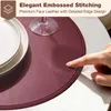 Tischset 6er-Set rund, PolyurethanKunstleder, wasserdicht, Produktbild-Vorschau 2