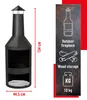 Piec ogrodowy z kominem BBQ Collection 44,5 x 44,5 x 134 cm Podgląd zdjęcia produktu 2