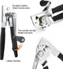 Collage of images showing a can opener and its features. Voir les images du produit