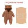 Baby Overall Winter Flanell Kapuze Jumpsuit, Farbe: Beige, Produktbild-Vorschau 5