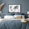 MuchoWow® MuchoWow® Gerahmtes Poster Weltkarte - Schwarz - Produktbild-Vorschau 4