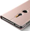 Close-up of a rose gold phone case, showing the camera cutout and stitching detail. Produktbild-Vorschau