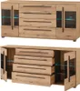 Wohnzimmer-Sideboard 200 cm breit in Eiche mit 2 Glastüren Produktbild-Vorschau 5