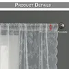Voile Weiß Spitze Transparent Vorhang Blumen Stickerei Produktbild-Vorschau 4