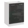 A white and black kitchen cabinet with reflective doors. Náhľad obrázku produktu