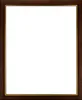 A picture frame with a dark brown wood-like border and a gold inner trim, set against a white background. Produktbild-Vorschau