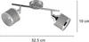 Deckenstrahler 52cm breit 2-flammig Stoffschirme Grau Produktbild-Vorschau 5