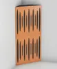 A corner acoustic bass trap panel with a wood grain finish and black cutouts, placed in a room corner. Anteprima dell’immagine prodotto