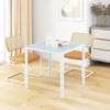 A dining set with a square table and two chairs in a room with light-colored walls and wooden flooring. Anteprima dell’immagine prodotto