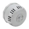 A gray plastic filter housing with vents and a central dial, isolated on a white background. Podgląd zdjęcia produktu