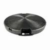 A round, black charcoal filter with a spiral grid pattern on top, seen from a slightly elevated angle against a white background. Produktbild-Vorschau